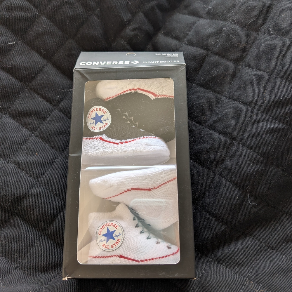Converse Infant Booties - White and Red